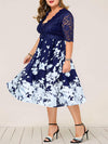 <tc>Midi φορεμα plus size KORNELIA  μπλε</tc>