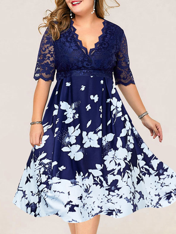 <tc>Midi φορεμα plus size KORNELIA  μπλε</tc>