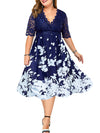 <tc>Midi φορεμα plus size KORNELIA  μπλε</tc>