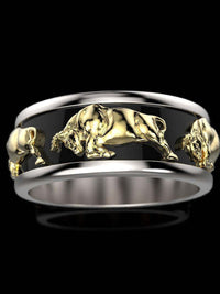 Δαχτυλίδι TAURUS BRAYON ασημί και χρυσό