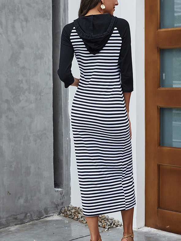 <tc>Midi φορεμα NAYLIA μαύρο/λευκό</tc>
