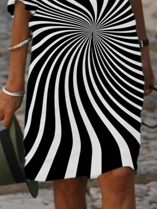 <tc>Midi φορεμα AGNIESZKA μαυρο/λευκό</tc>