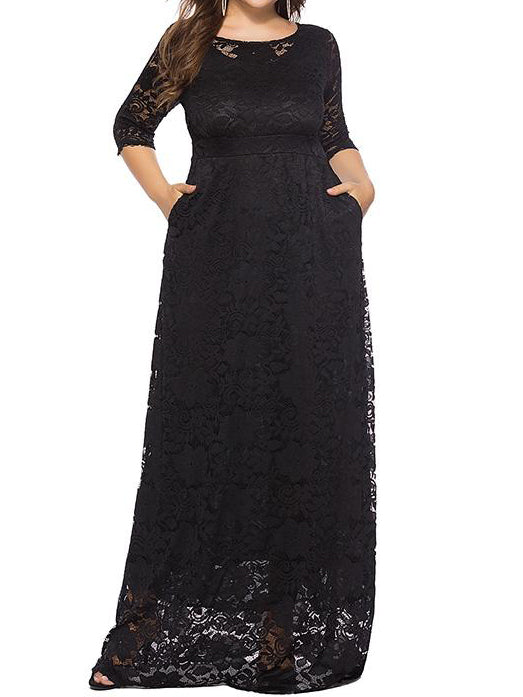 <tc>Maxi φορεμα plus size  VALANTINA μαύρο</tc>