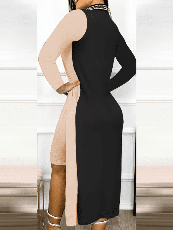 <tc>Midi φορεμα ROSSOR μαύρο/ροζ</tc>