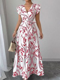 ELEGANT DRESS MAHIKA red and white