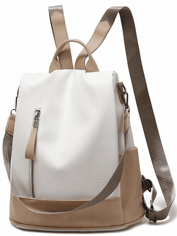<tc>Backpack TAELYN λευκο/καφε</tc>
