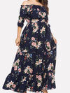 PLUS SIZE MAXI DRESS VICTORIA σκούρο μπλε