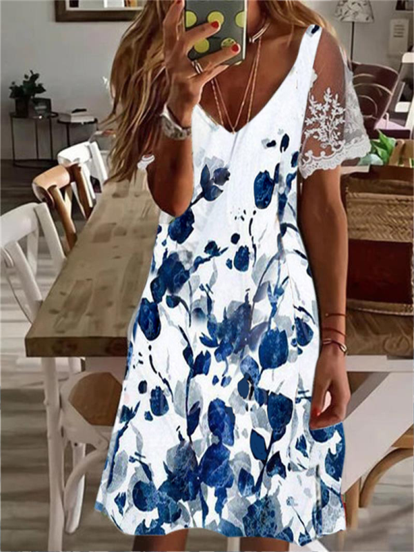 <tc>Midi φορεμα TAYLEE λευκό/μπλε</tc>