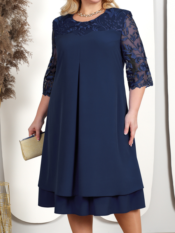 <tc>Midi φορεμα plus size  SHIFIEN  Μπλε</tc>