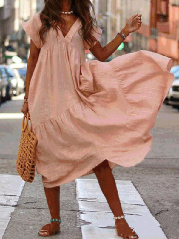 <tc>Maxi φορεμα NORRINE ροζ</tc>