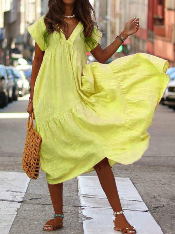 <tc>Maxi φορεμα NORRINE κίτρινο</tc>