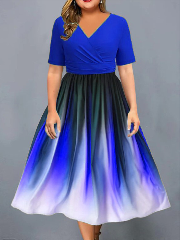 <tc>Midi φορεμα plus size ZORINE μπλε</tc>