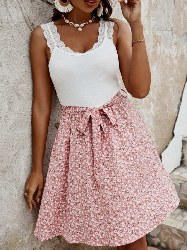 <tc>Mini φορεμα ZORIANA λευκό/ροζ</tc>