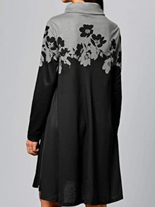 <tc>Midi φορεμα JADWIGA μαυρο/γκρι</tc>