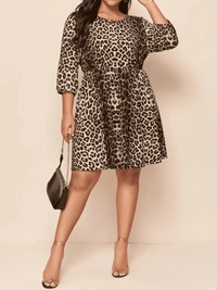 <tc>Mini φορεμα plus size BANI leopard</tc>