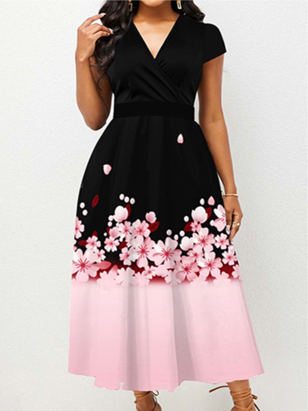 <tc>Midi φορεμα NANINE μαύρο/ροζ</tc>