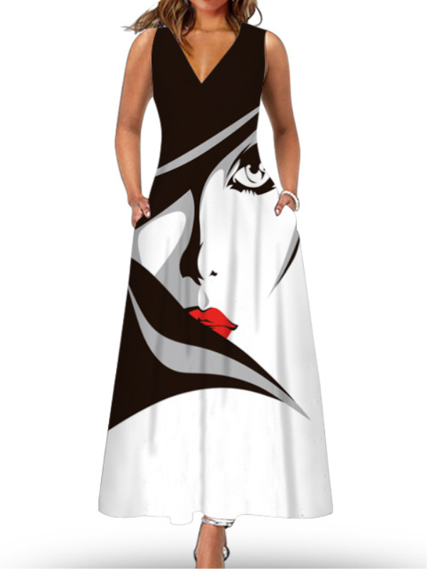 <tc>Maxi φορεμα OTTORINA μαύρο/λευκό</tc>