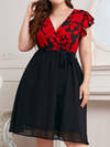 <tc>Mini φορεμα plus size ELDORIS μαύρο/κόκκινο</tc>