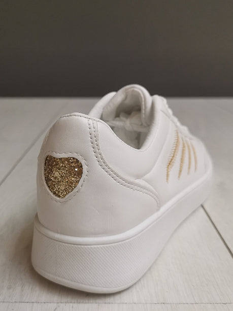 <tc>Sneakers BECCA λευκο/χρυσο</tc>