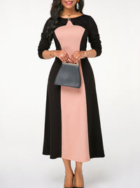 <tc>Midi φορεμα KAMALLA μαυρο/ροζ</tc>