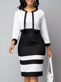 <tc>Midi φορεμα LEONNA ασπρό/μαυρο</tc>