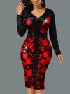 <tc>Midi φορεμα  BRONWEN μαύρο/κόκκινο</tc>