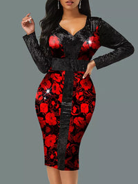 <tc>Midi φορεμα  BRONWEN μαύρο/κόκκινο</tc>
