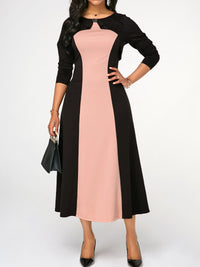 <tc>Midi φορεμα KAMALLA μαυρο/ροζ</tc>